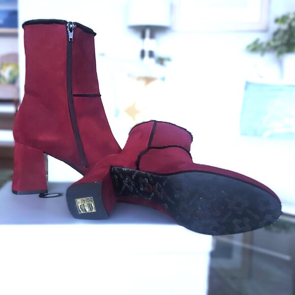 Ron White Burgundy, Weatherproof, Suede Ankle Boots - Size 37 (6.5 US) - Picture 5 of 9